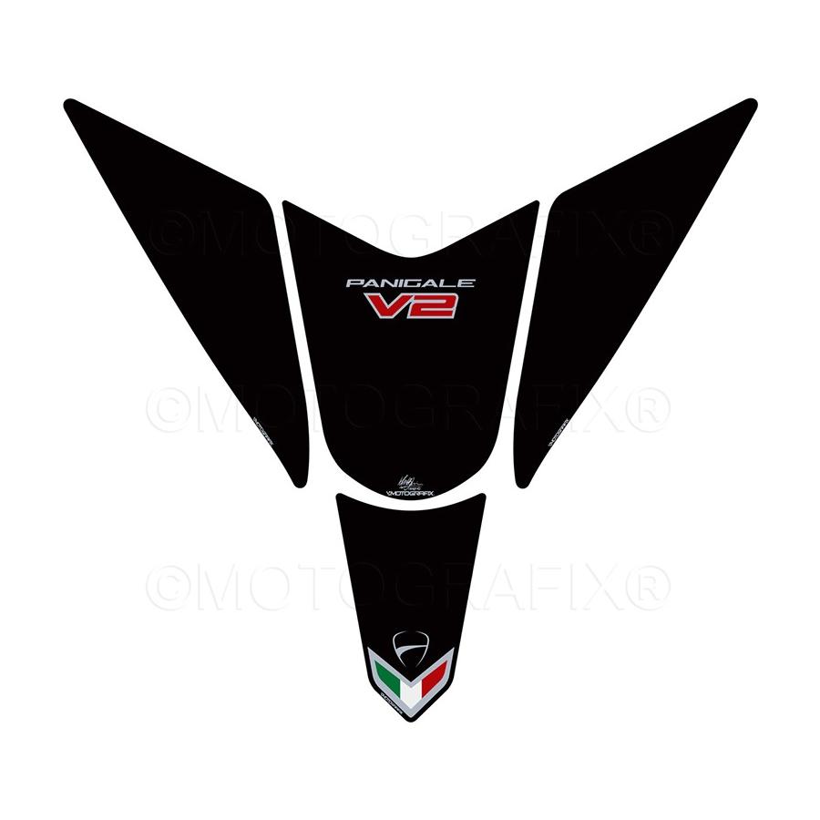 モトグラフィックス タンクパッド ブラック/ホワイト DUCATI Panigale 955 V2 MT-TD029K