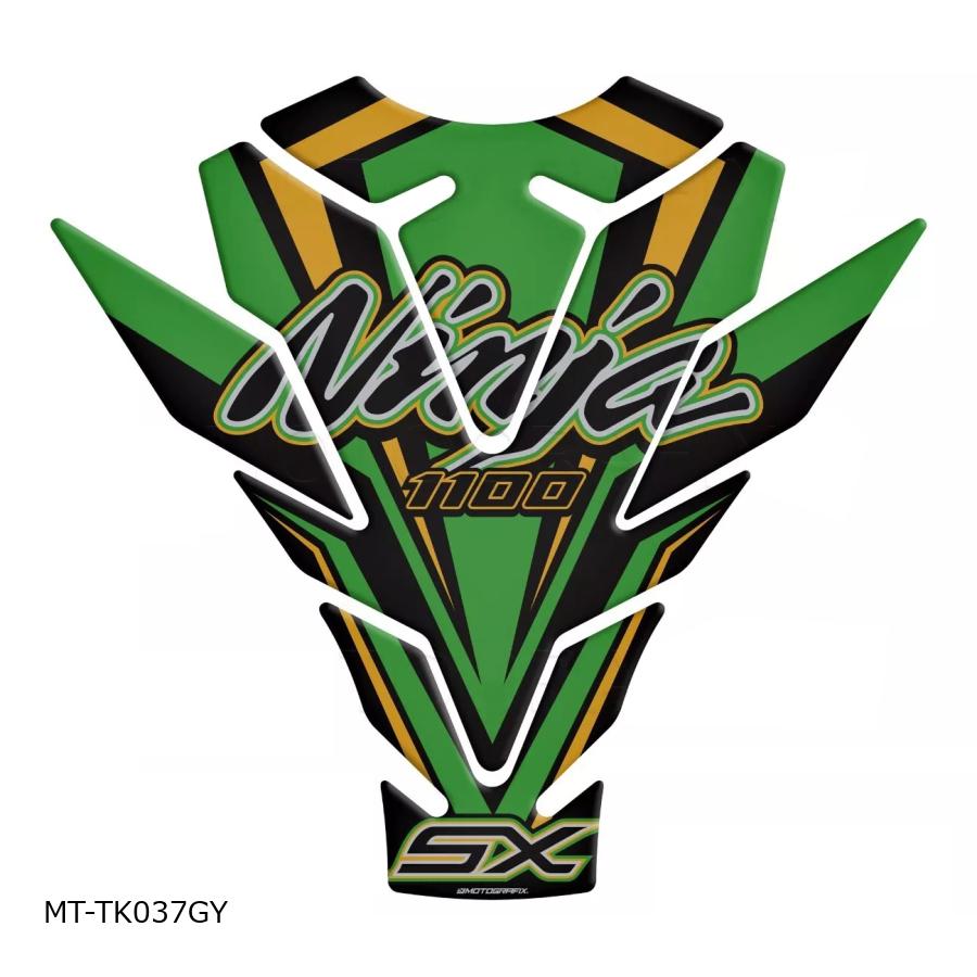モトグラフィックス タンクパッド Ninja1100SX グリーン/ブラック/イエロー/シルバー MT-TK037GY