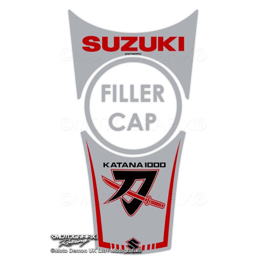 SUZUKI - モトグラフィックス タンクパッド シルバー/ブラック/レッド KATANA MT-TS036SR