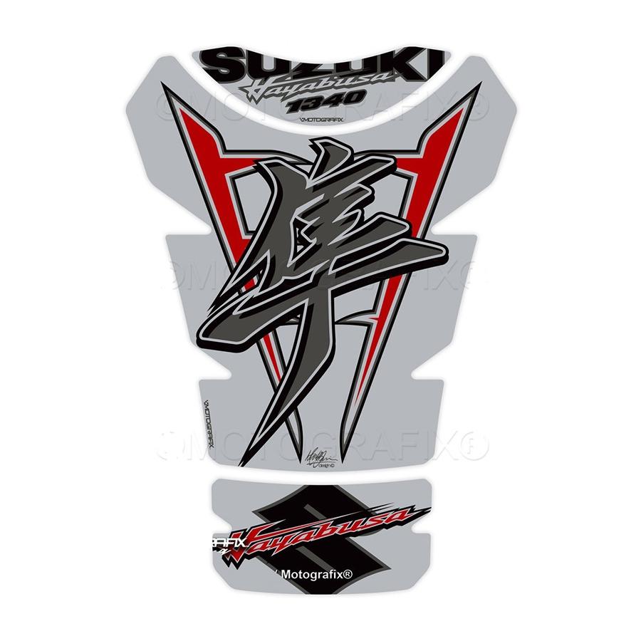SUZUKI - モトグラフィックス タンクパッド シルバー/ブラック/レッド GSX1300R隼 MT-TS037SR