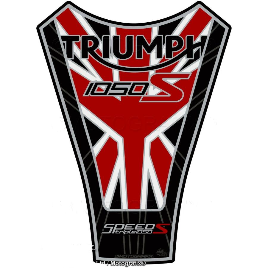 モトグラフィックス タンクパッド ブラック/ホワイト/レッド TRIUMPH SPEED TRIPLE 1050S MT-TT036RK