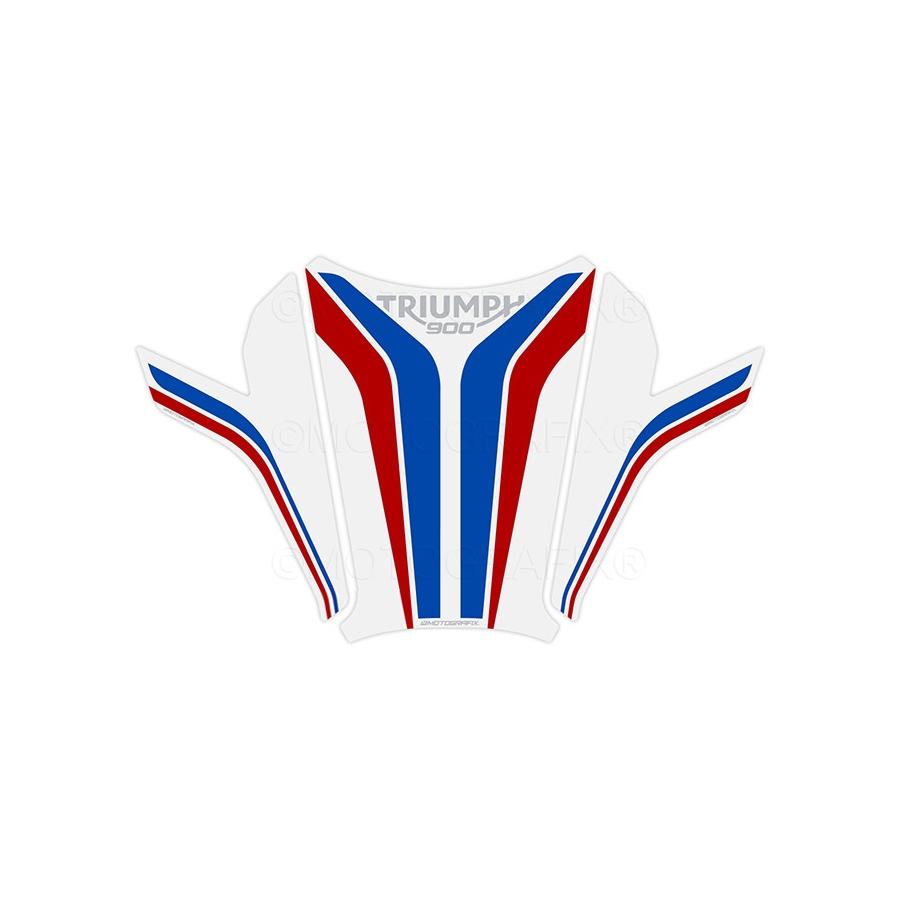 モトグラフィックス タンクパッド ホワイト/ブルー/レッド TRIUMPH Tiger900 MT-TT038RWB