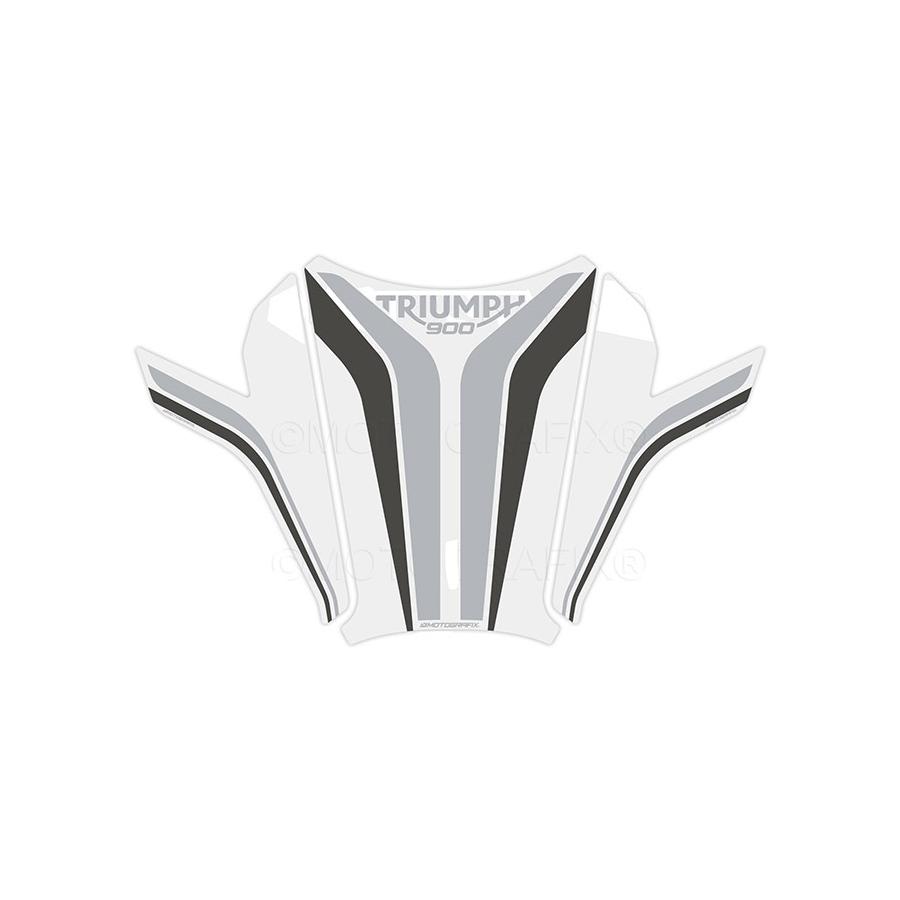 モトグラフィックス タンクパッド ホワイト/グレー/シルバー TRIUMPH Tiger900 MT-TT038W