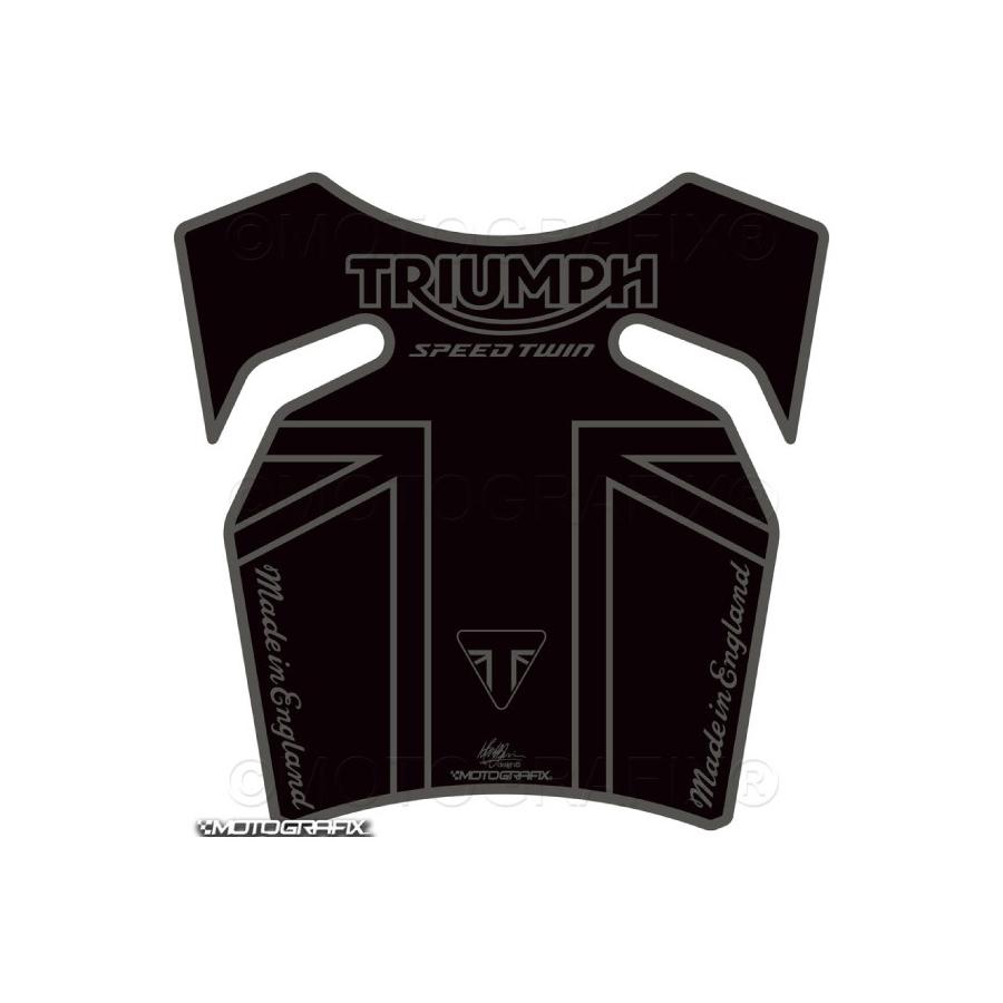 モトグラフィックス タンクパッド ブラック/グレー TRIUMPH Speed Twin1200 MT-TT040KK