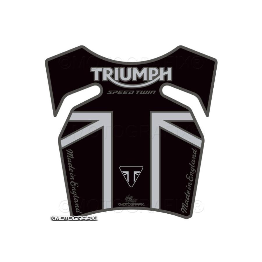 モトグラフィックス タンクパッド ブラック/グレー/シルバー TRIUMPH Speed Twin1200 MT-TT040KS