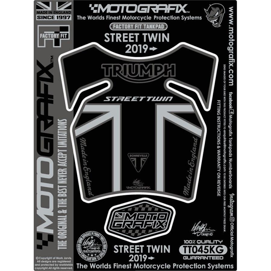 モトグラフィックス タンクパッド ブラック/グレー TRIUMPH Street Twin MT-TT045KG