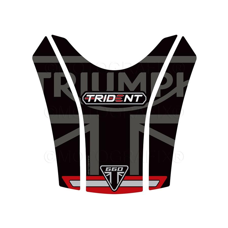 モトグラフィックス タンクパッド ブラック/レッド/グレー TRIUMPH Trident660 MT-TT048KER