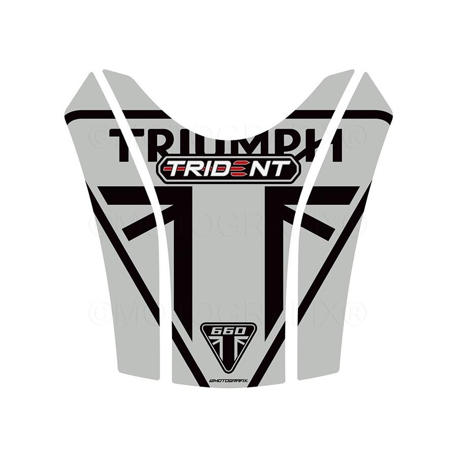 モトグラフィックス タンクパッド シルバー/ブラック TRIUMPH Trident660 MT-TT048SK