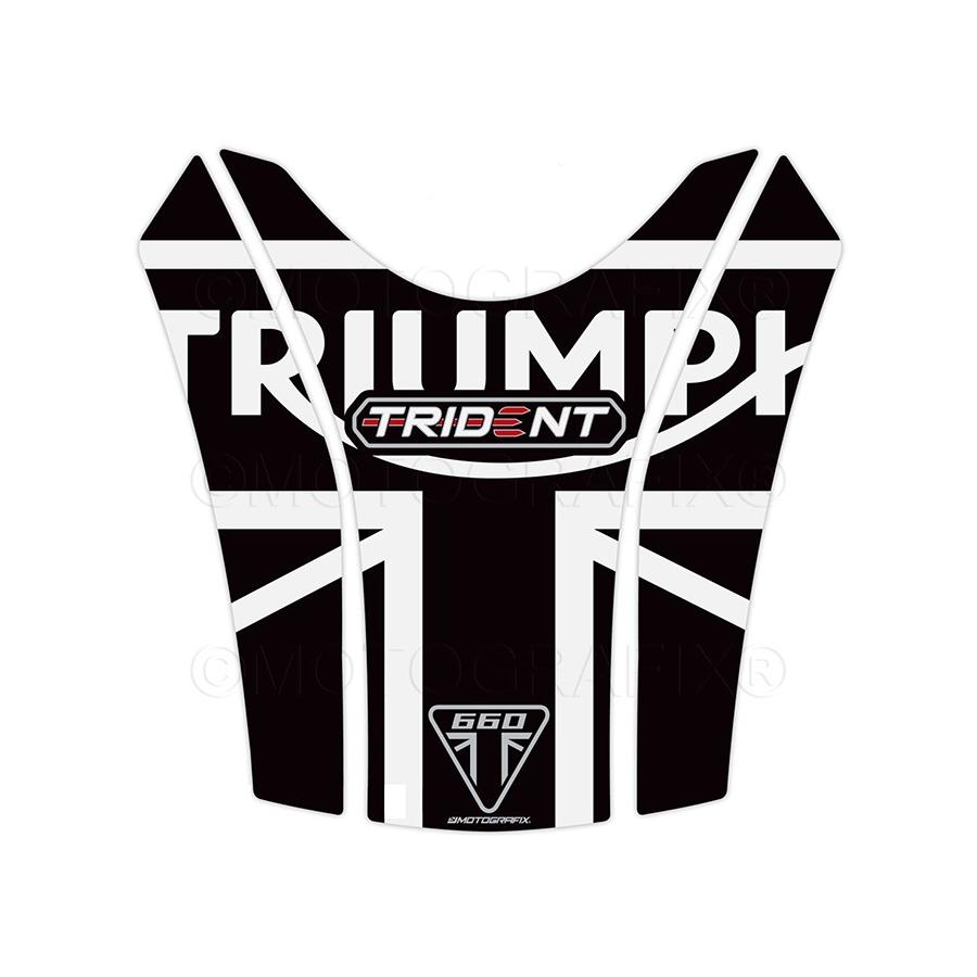 モトグラフィックス タンクパッド ブラック/ホワイト TRIUMPH Trident660 MT-TT048WK