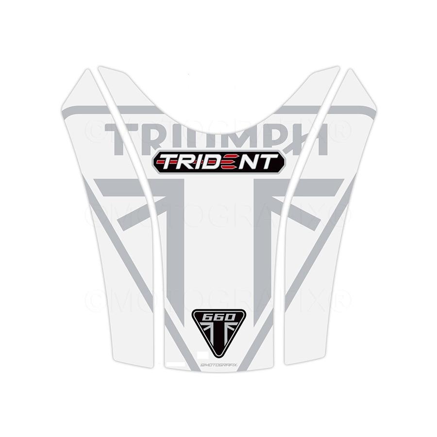 モトグラフィックス タンクパッド ホワイト/シルバー TRIUMPH Trident660 MT-TT048WS