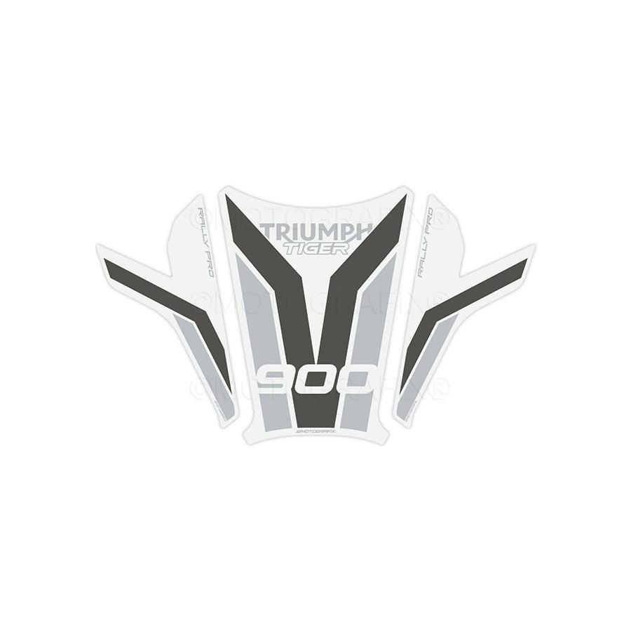 モトグラフィックス タンクパッド ホワイト/グレー/シルバー TRIUMPH Tiger900 Rally Pro MT-TT051W