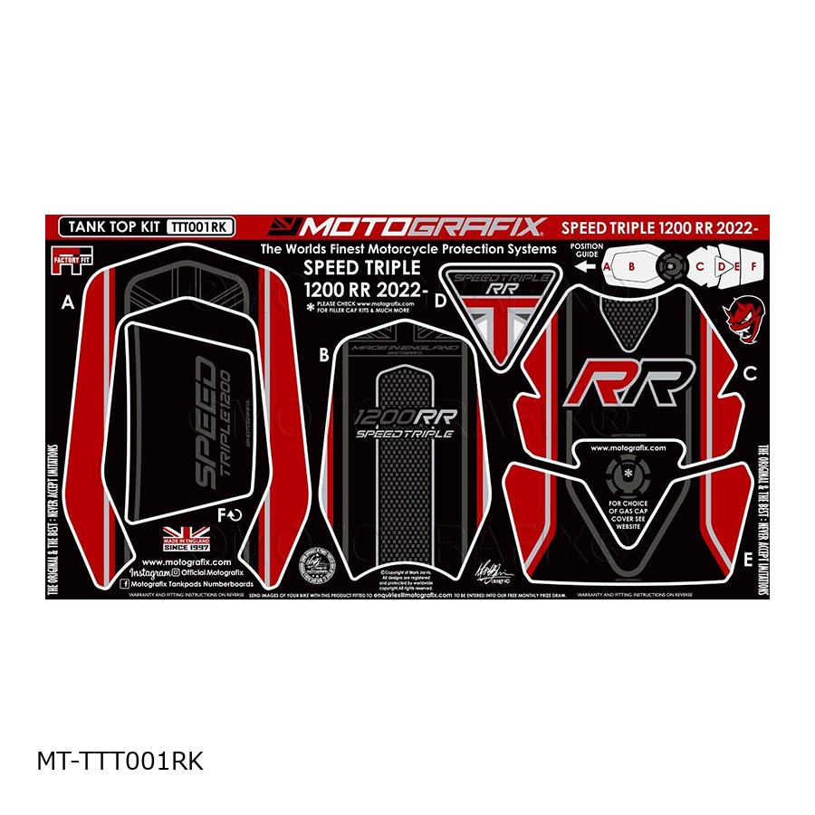 モトグラフィックス Tank Protection Kit Speed Triple1200RR MT-TTT001RK