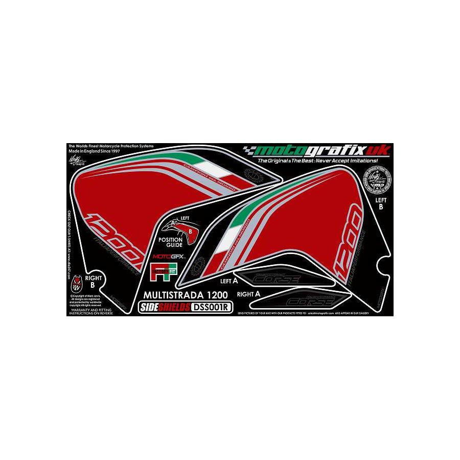 モトグラフィックス ボディパッド SIDE SHIELDS MULTISTRADA1200 MT-DSS001R