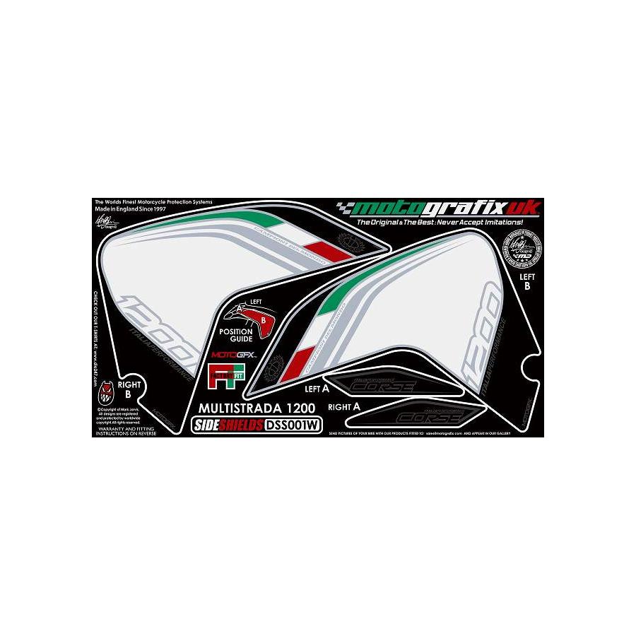 モトグラフィックス ボディパッド SIDE SHIELDS MULTISTRADA1200 MT-DSS001W