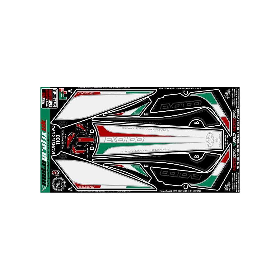 モトグラフィックス ボディパッド タンク/フロント/リア MONSTER1100 EVO MT-DTFR001U