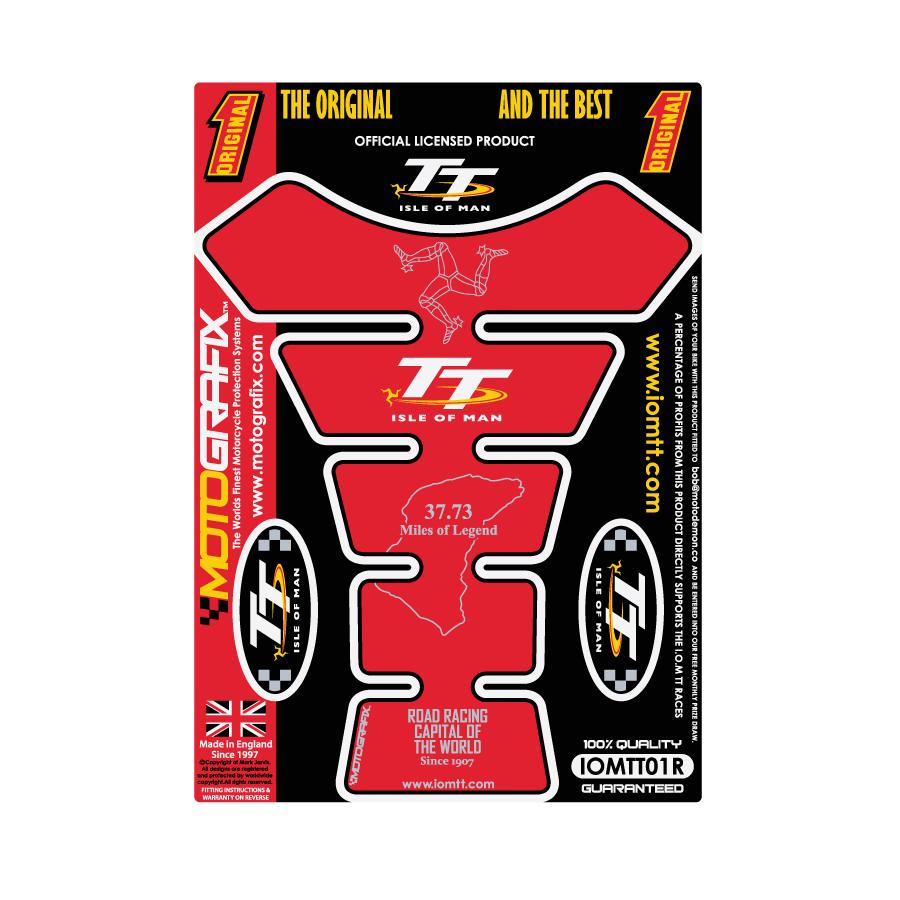 モトグラフィックス タンクパッド レッド Official TT Races MT-IOMTT01R