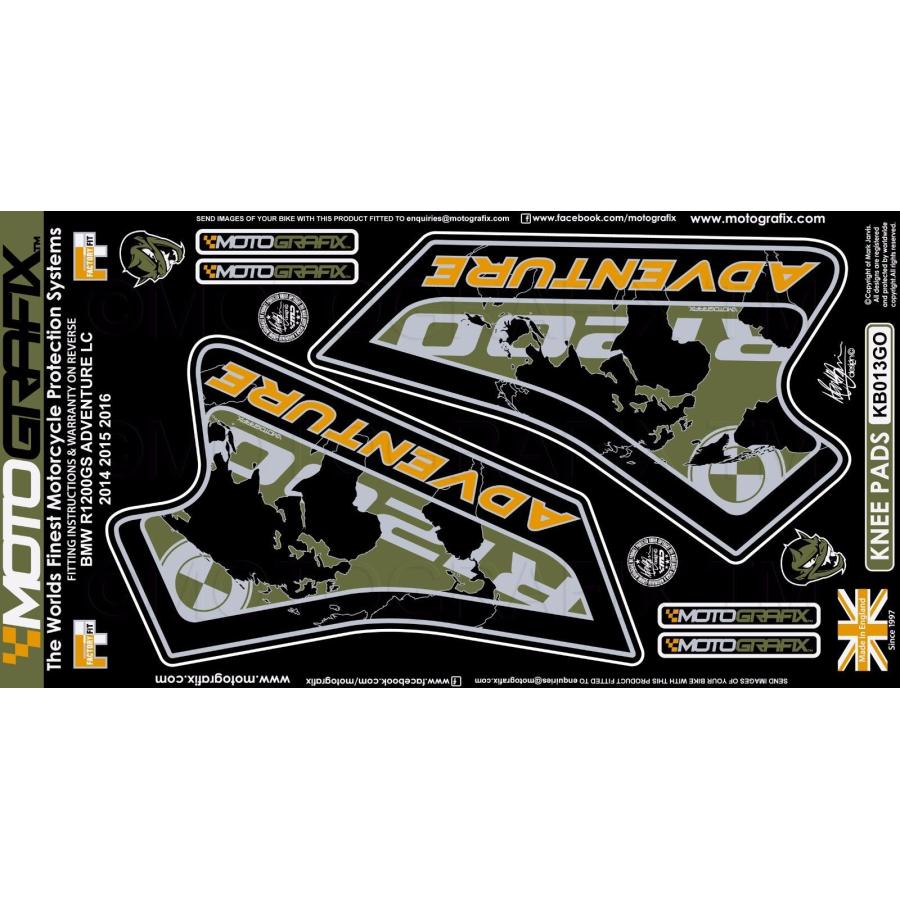 モトグラフィックス ボディパッド KNEE R1200 GS Adventure MT-KB013GO