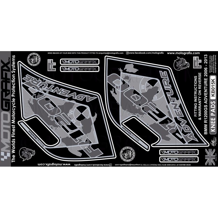 モトグラフィックス ボディパッド KNEE BMW R1200GS Adventure MT-KB015K