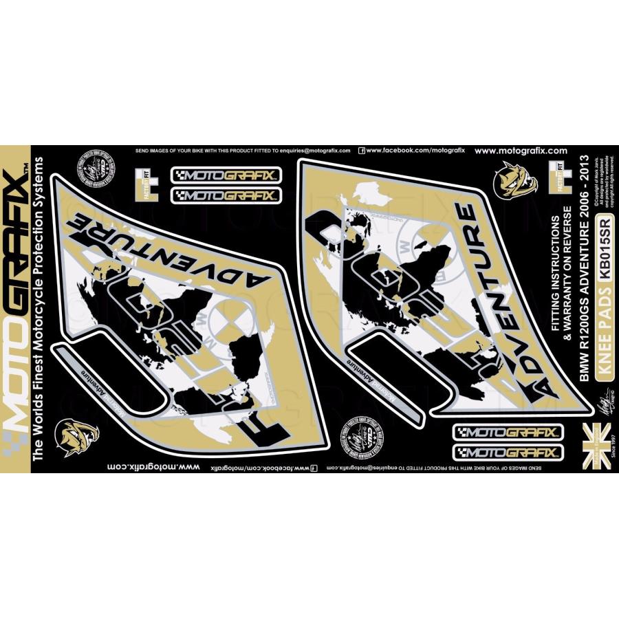 モトグラフィックス ボディパッド KNEE BMW R1200GS Adventure MT-KB015SR