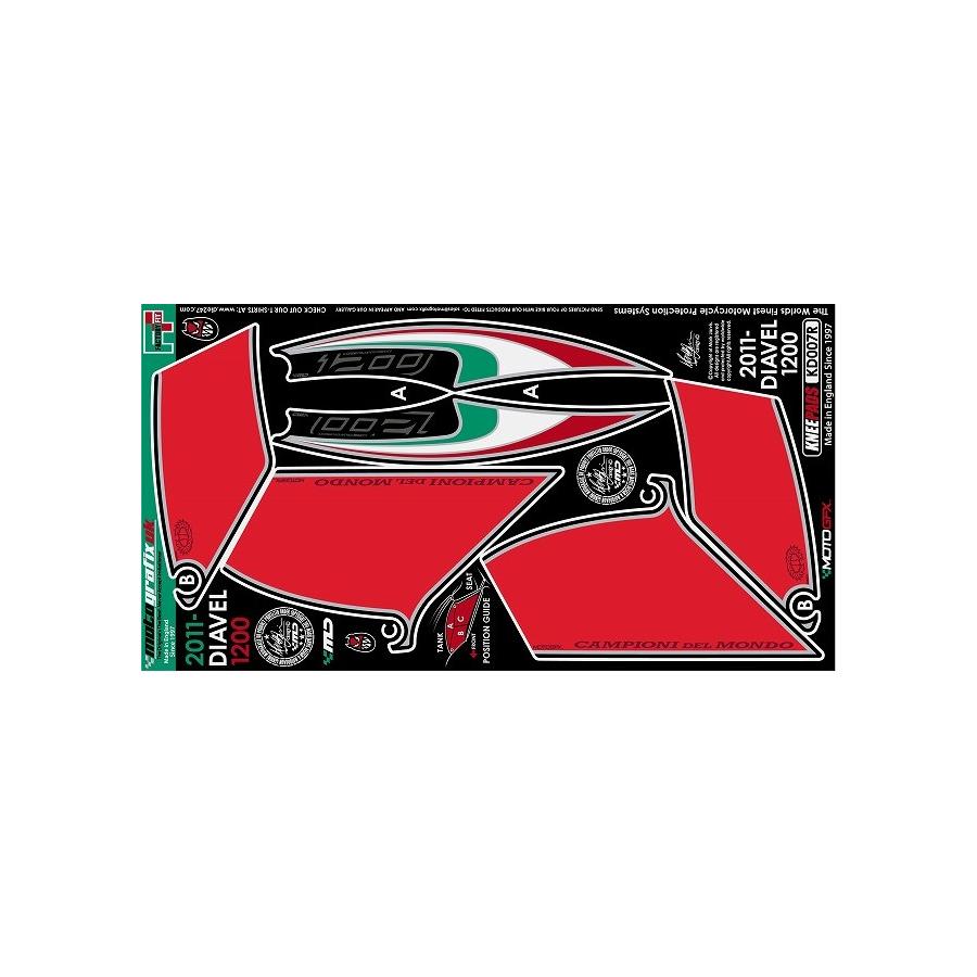 モトグラフィックス ボディパッド KNEE DIAVEL1200 MT-KD007R