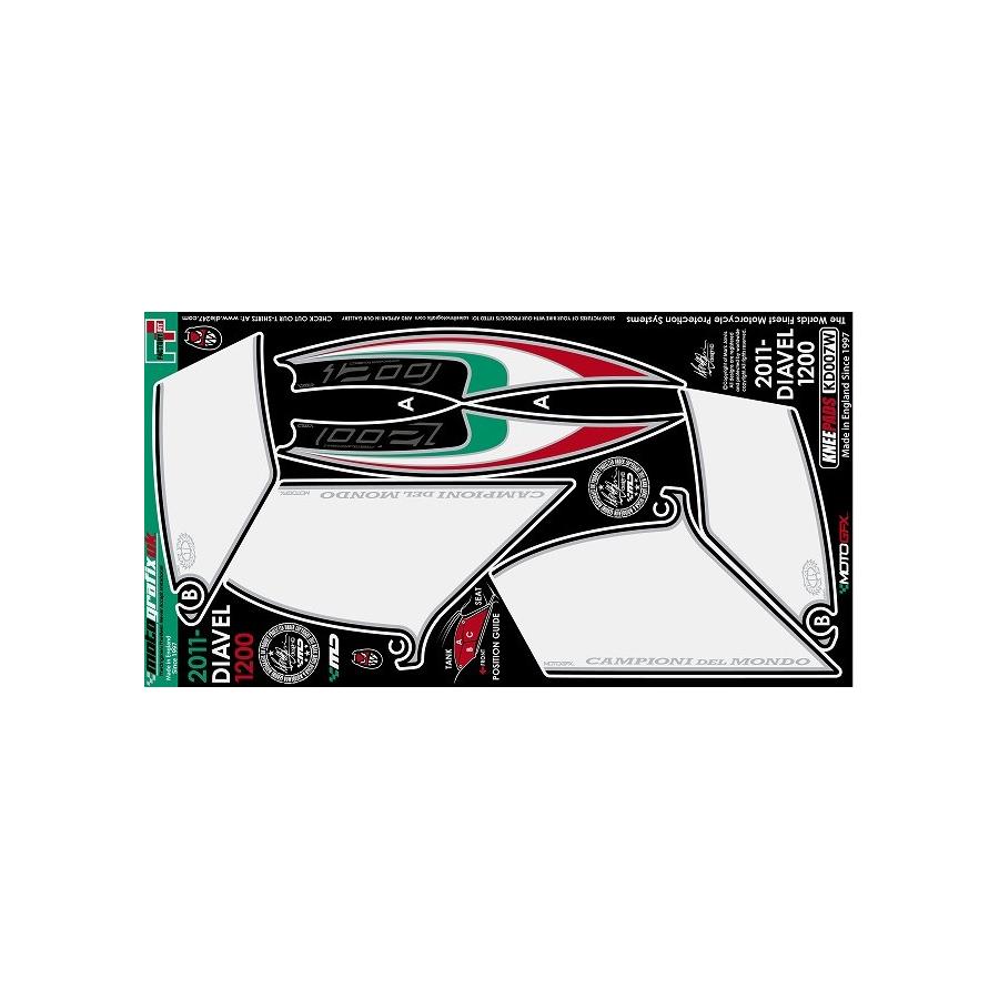 モトグラフィックス ボディパッド KNEE DIAVEL1200 MT-KD007W