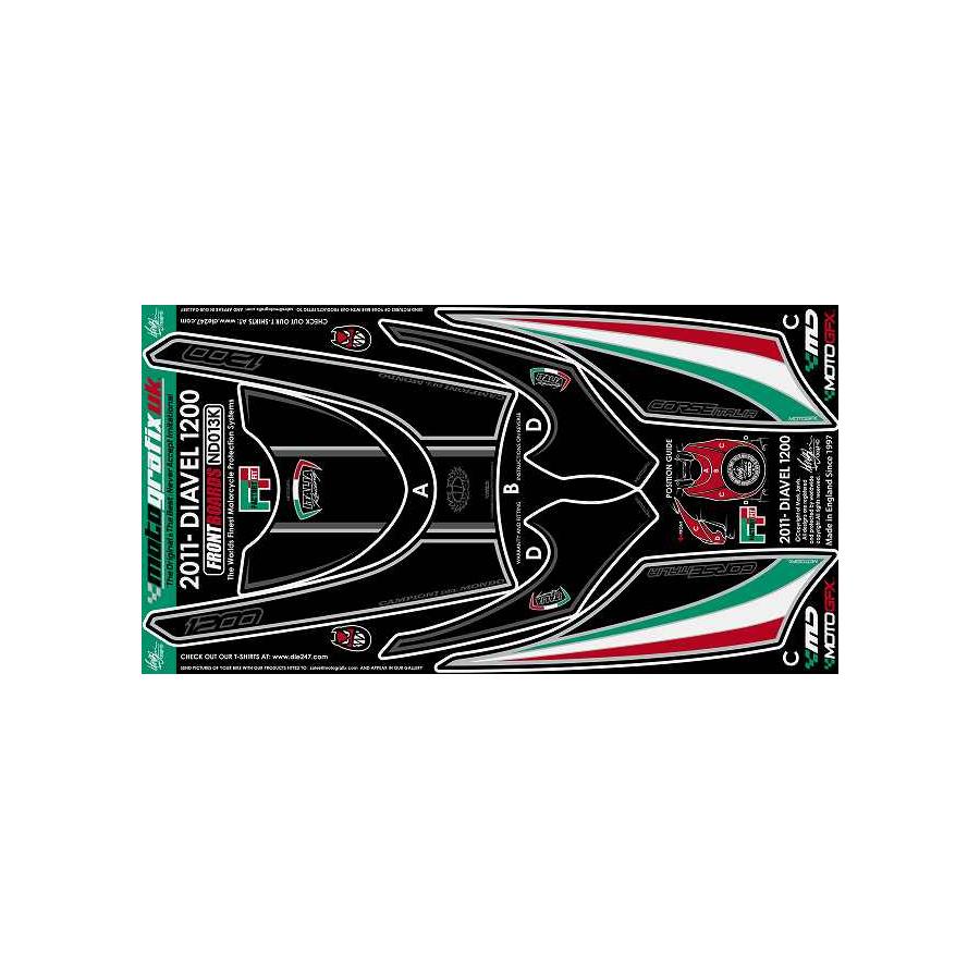 モトグラフィックス ボディパッド FRONT DIAVEL1200 MT-ND013K