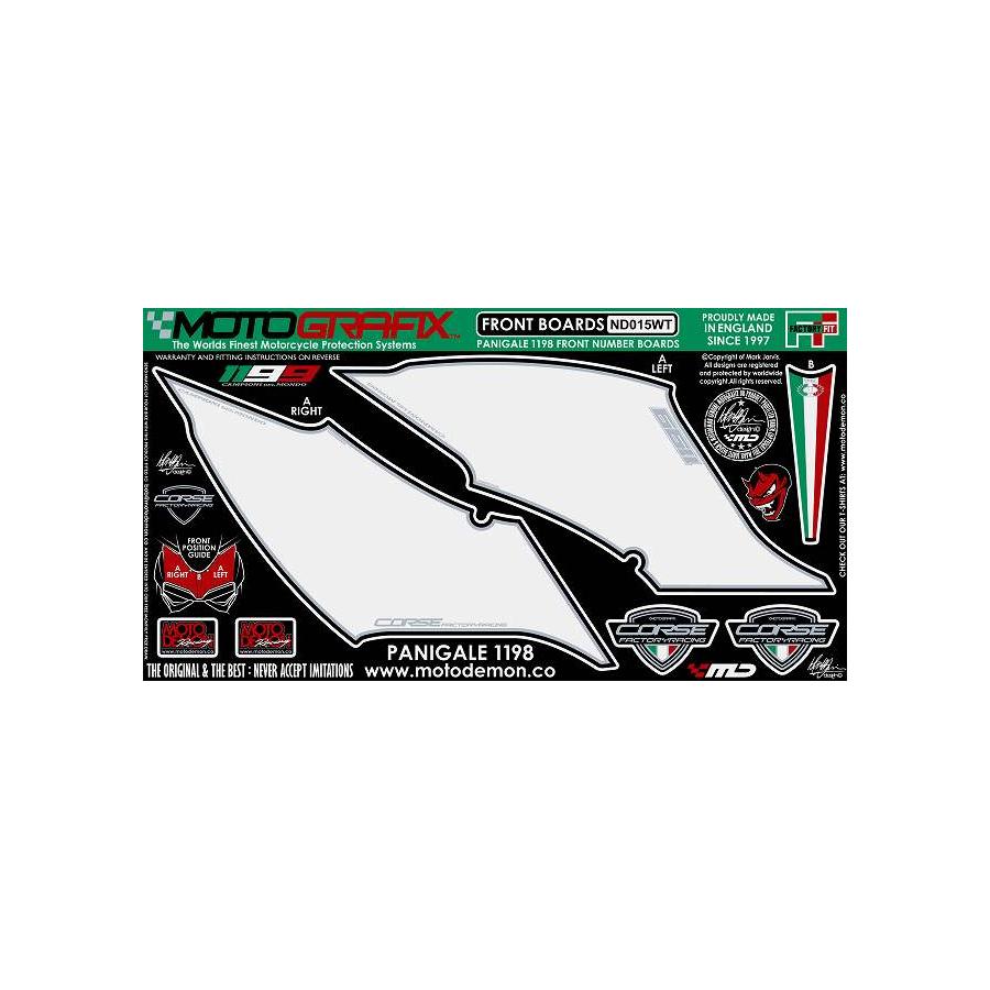 モトグラフィックス ボディパッド FRONT 1199PANIGALE MT-ND015WT