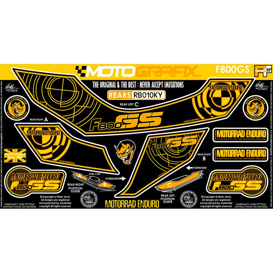 モトグラフィックス ボディパッド REAR F800GS MT-RB010KY