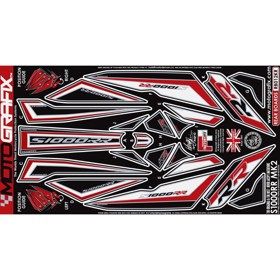 モトグラフィックス ボディパッド REAR S1000RR MT-RB012KR