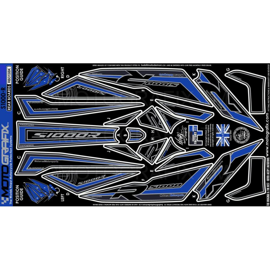 モトグラフィックス ボディパッド REAR S1000R MT-RB013BK