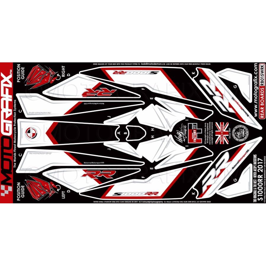 モトグラフィックス ボディパッド REAR S1000RR MT-RB015WRK