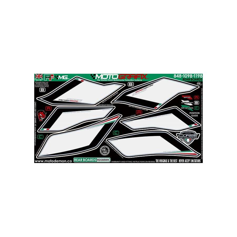 モトグラフィックス ボディパッド REAR 848/1098/1198 MT-RD008WK