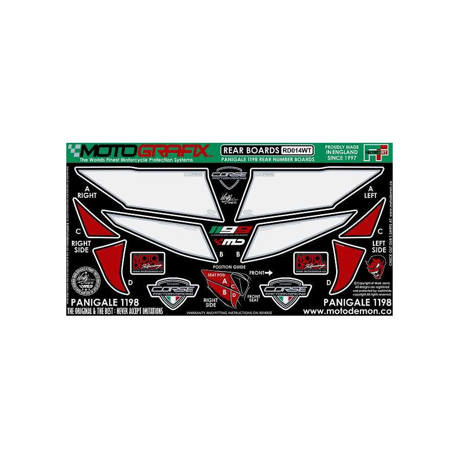 モトグラフィックス ボディパッド REAR 1199PANIGALE MT-RD014WT