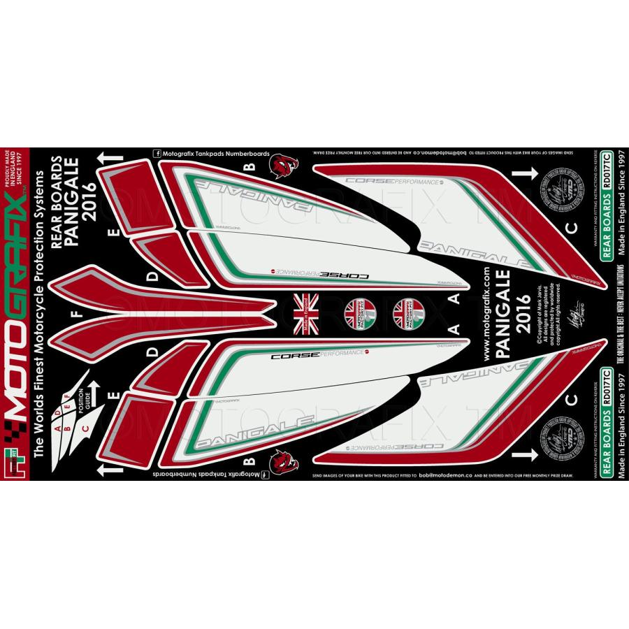 モトグラフィックス ボディパッド REAR PANIGALE 959/1299/S MT-RD017TC