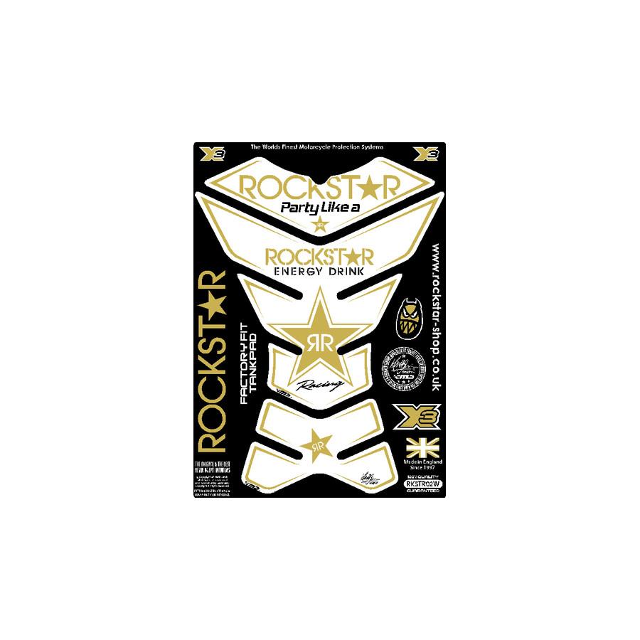 Rakuten - モトグラフィックス タンクパッド ホワイト ROCKSTAR02 MT-RKSTR02W