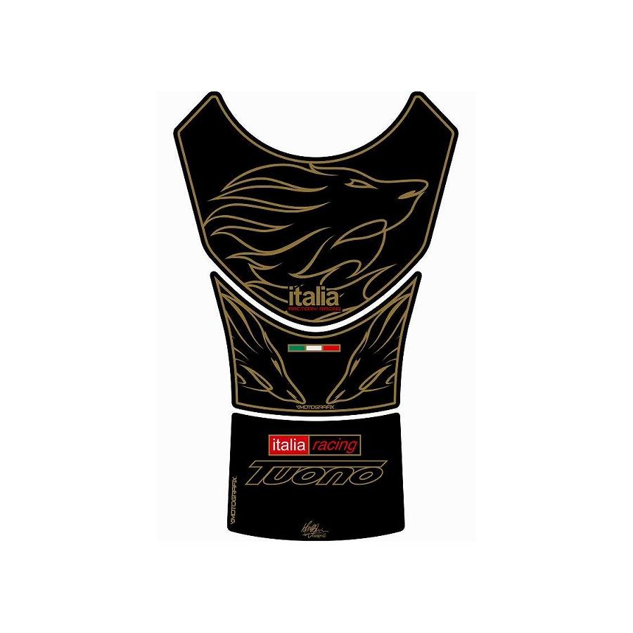 モトグラフィックス タンクパッド ブラック/GO APRILIA TUONO MT-TA016KA