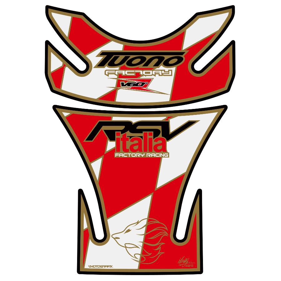 Rakuten - モトグラフィックス タンクパッド ホワイト/レッド APRILIA TUONO MT-TA018WR