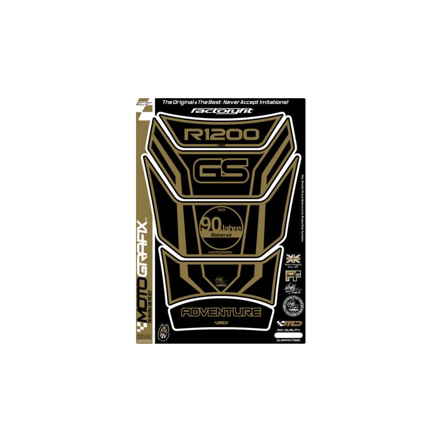 モトグラフィックス タンクパッド ブラック/ゴールド R1200GS Adventure MT-TB010KA