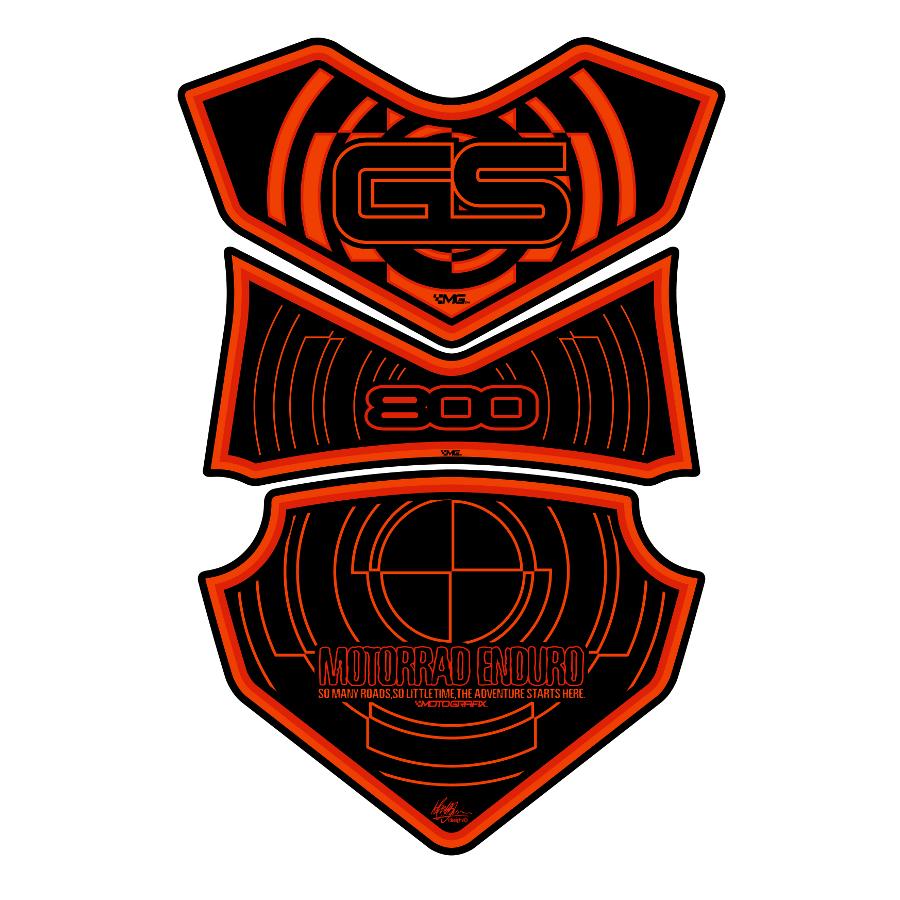 モトグラフィックス タンクパッド ブラック/オレンジ BMW QUADPAD MT-TB011KO