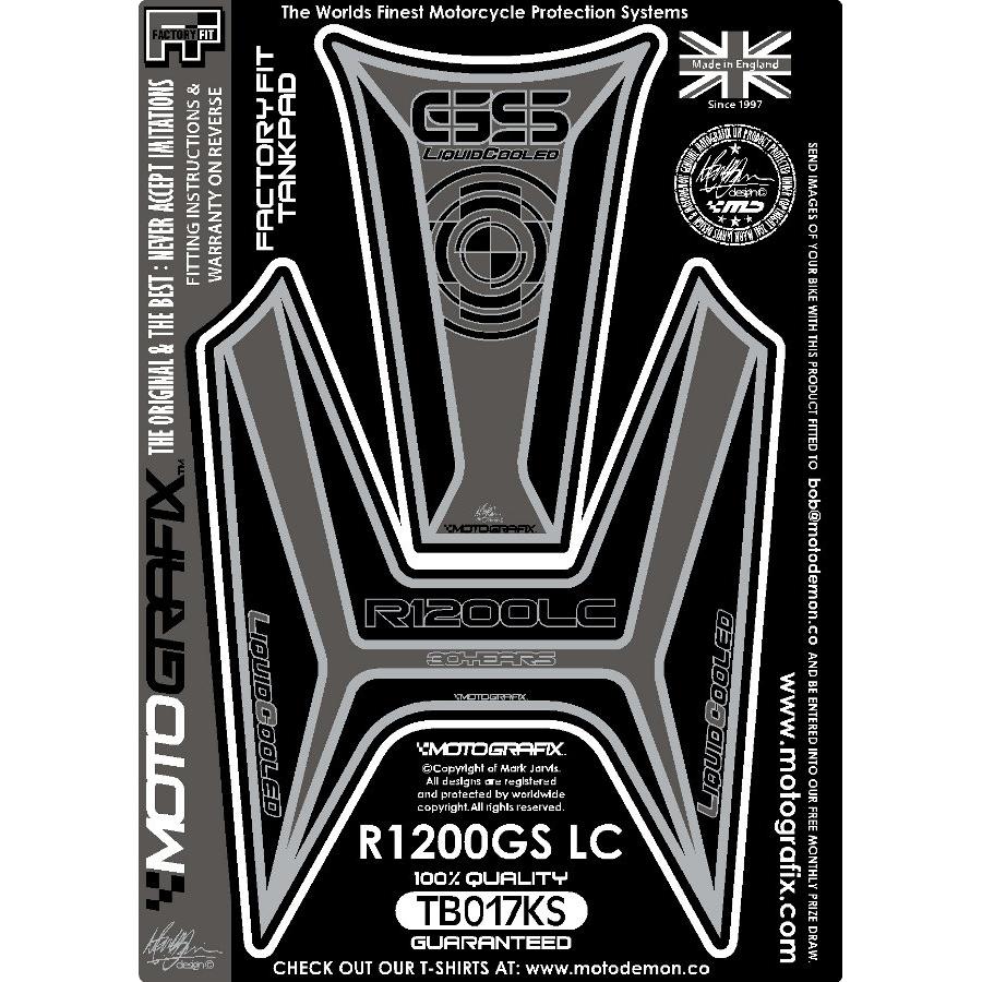 モトグラフィックス タンクパッド ブラック/シルバー R1200GS(水冷) MT-TB017KS