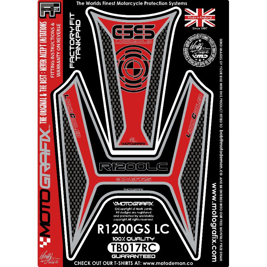 モトグラフィックス タンクパッド レッド/カーボン R1200GS(水冷) MT-TB017RC