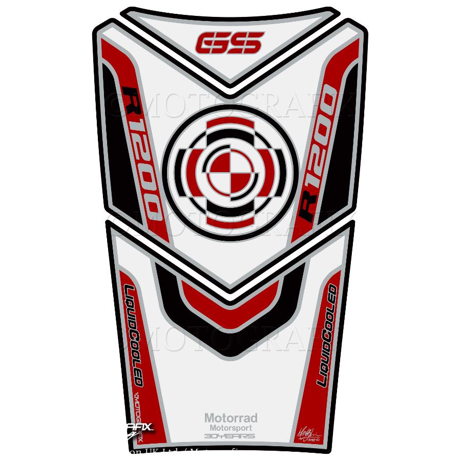 モトグラフィックス タンクパッド レッド/ホワイト/ブラック R1200GS MT-TB020R