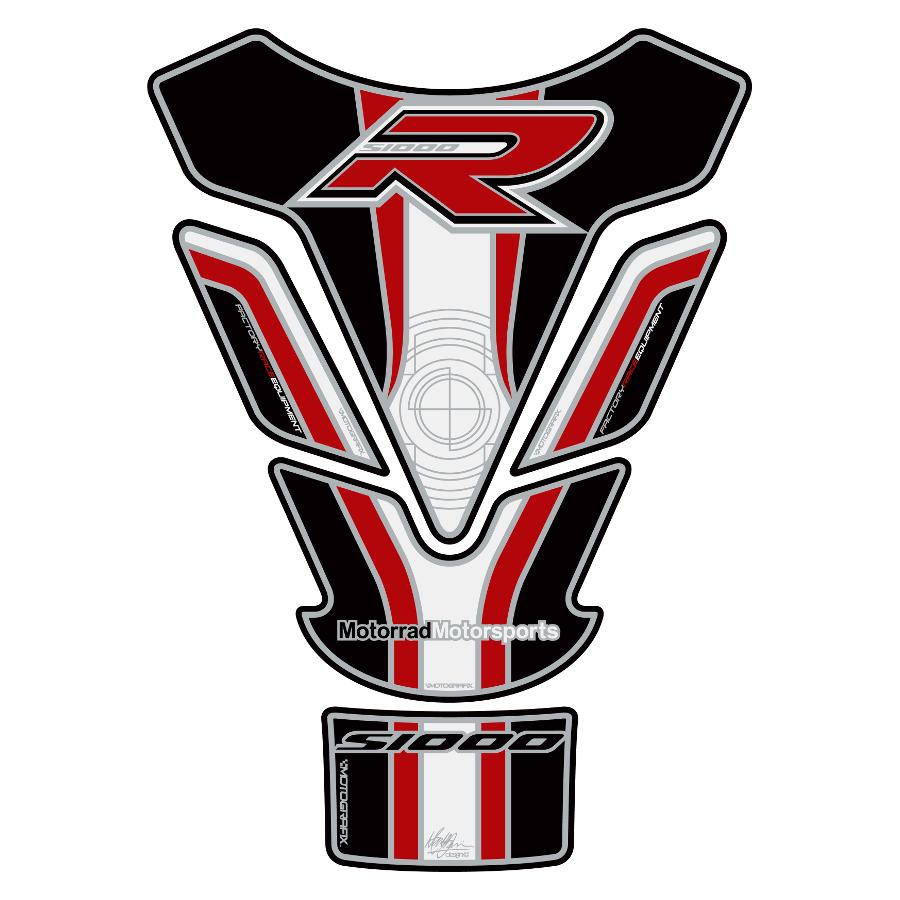 モトグラフィックス タンクパッド ブラック/レッド/ホワイト S1000R MT-TB022KR