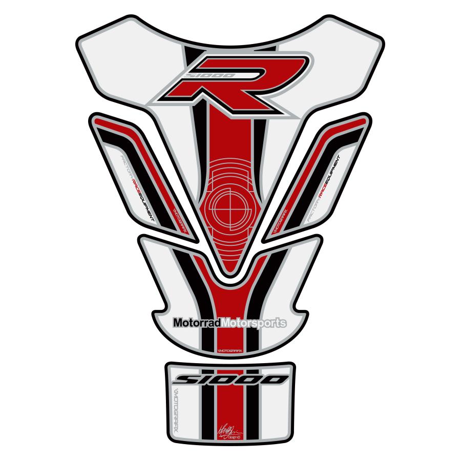 モトグラフィックス タンクパッド ホワイト/レッド S1000R MT-TB022WR