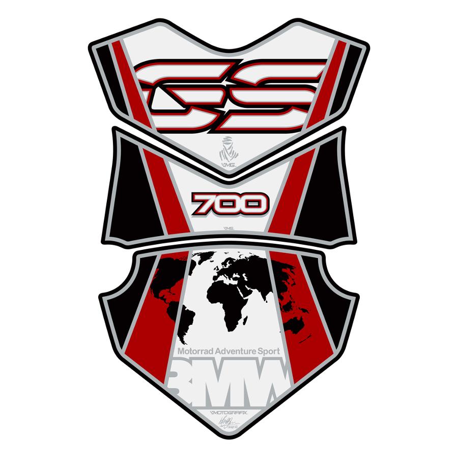 モトグラフィックス タンクパッド ホワイト/レッド BMW F700GS MT-TB024WR