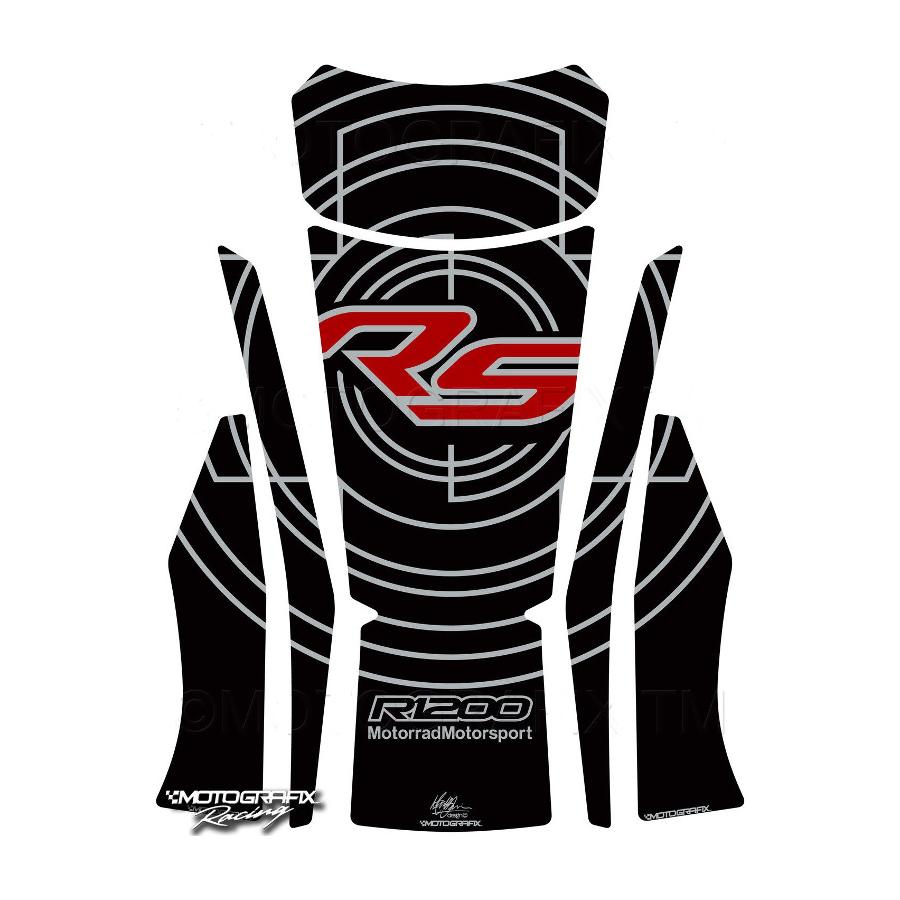 モトグラフィックス タンクパッド ブラック/レッド/シルバー R1200RS MT-TB025KRS