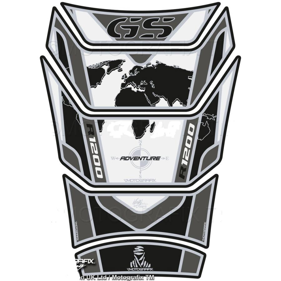 モトグラフィックス タンクパッド ホワイト/ブラック R1200GS Adventure MT-TB028WK