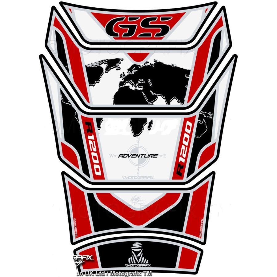 モトグラフィックス タンクパッド ホワイト/レッド R1200GS Adventure MT-TB028WR