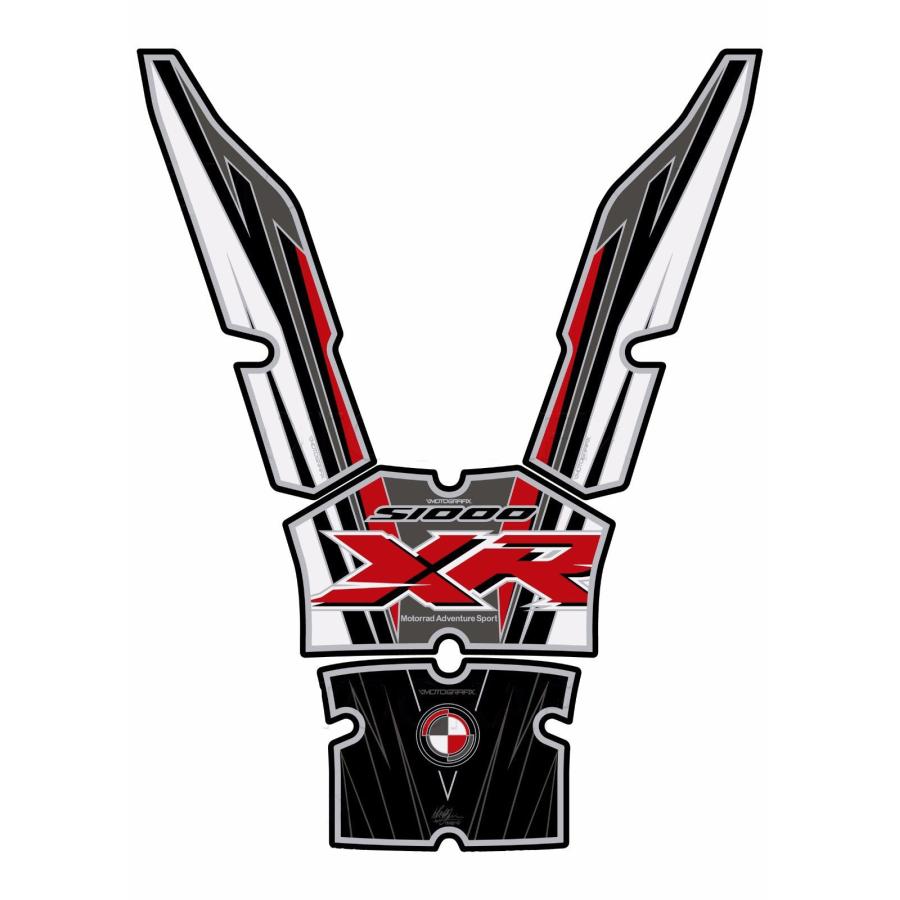 モトグラフィックス タンクパッド ブラック/レッド/ホワイト BMW S1000XR MT-TB033KRW