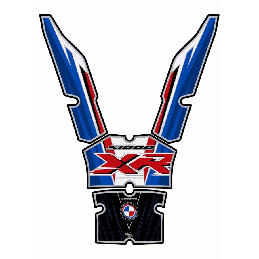 モトグラフィックス タンクパッド ブルー ブラック ホワイト レッド BMW S1000XR MT-TB033MS